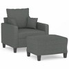 vidaXL Sofa Chair Accent Upholstered Single Sofa Chair with Footstool Fabric - Dark Gray - 3 of 4