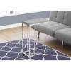 Monarch Specialties Accent Table C-Shaped End Side Snack Living Room Bedroom Metal Laminate Grey Chrome Contemporary Modern - 2 of 4