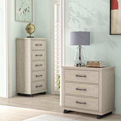 Festivo 2pc Contemporary 5 Drawer Chest and 3 Drawer Nightstand Set