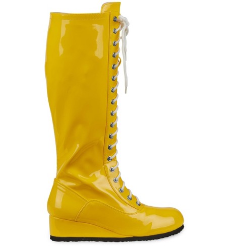 HalloweenCostumes.com 12 Men Yellow Wrestling Boots for Men, Yellow