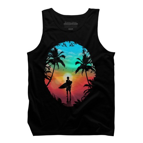 Men's Design By Humans Summer Break By Clingcling Tank Top - Black ...