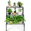 Tangkula Metal 3-Tier Plant Stand Flower Pot Plant Shelves Flower Pot Organizer Rack Suitable for Indoor & Outdoor - 4 of 4
