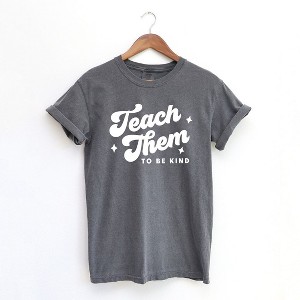 Simply Sage Market Women's Teach Them To Be Kind Retro Short Sleeve Garment Dyed Tee - 1 of 4