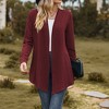Women's Open Front Long Cardigan Lightweight Loose Fit Knit Coat Casual Long Sleeve Jacket - 3 of 4