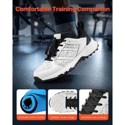 VEVOR Cross Training Shoes, M Width Sneakers US Size 8, Wide Toe Box Shoes with Arch Support & Adjustable Lace-up, Training Shoes for Running,White — фото 3