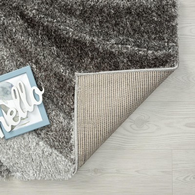 Gray Geometric Shag 5' x 7' Synthetic Area Rug
