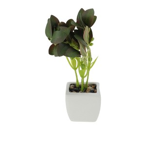 Unique Bargains Artificial Plants Ceramic Pot 2.01"x2.01"x5.51" 1 Pc - 1 of 4