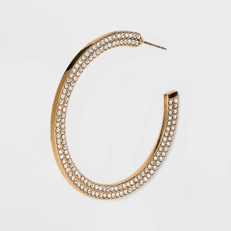 SUGARFIX by BaubleBar Crystal Statement Hoop Earrings - Gold, 3 of 4