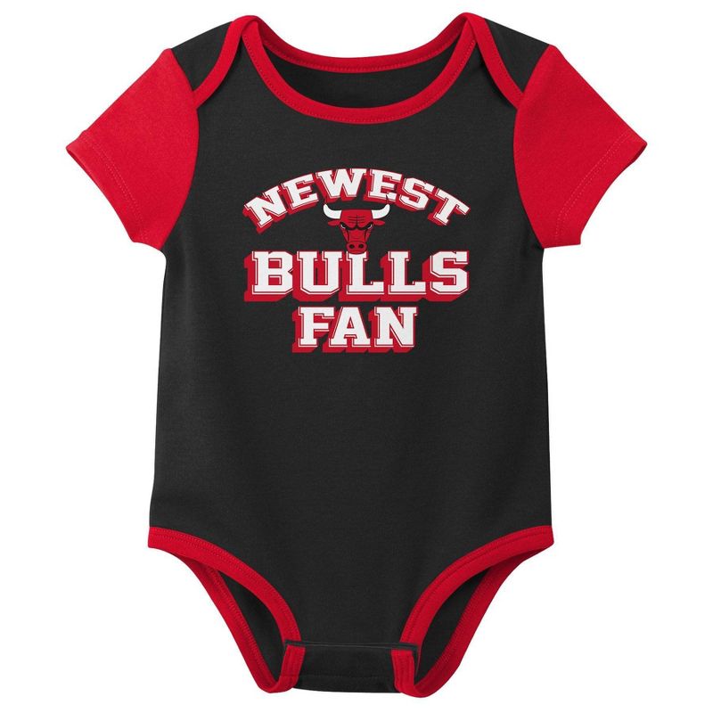 NBA Chicago Bulls Infant Boys&#39; 3pk Bodysuit Set, 2 of 5