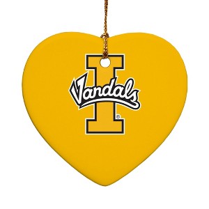 University of Idaho Primary Logo HeartShaped Porcelain Holiday Christmas Tree Ornament  2.8" - 1 of 4
