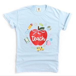 Teach Apple Watercolor - Garment Dyed Tee - 1 of 1