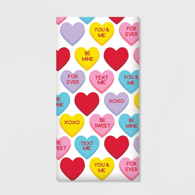 3ct Candy Hearts Valentine&#39;s Day Plastic Tablecloths, 2 of 3