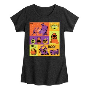 Girls' - Disney - Halloween Movie Grid Fitted Short Sleeve Graphic T-Shirt - 1 of 4