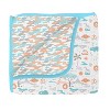 Bacati - Jungle Safari Boys Aqua/Orange Muslin 4 pc Crib Bedding Set with 2 Fitted Sheets - 2 of 4