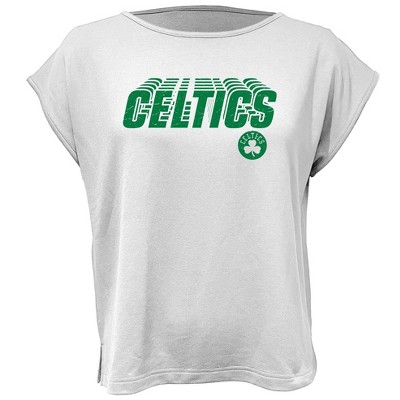 NBA Boston Celtics Women's White Round Neck Short Sleeve T-Shirt
