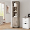 Tall Bathroom Cabinet, 70" Narrow Storage Cabinet with Door and Adjustable Shelf, Open Storage Freestanding for Laundry Room, Small Space, Grey - 3 of 4