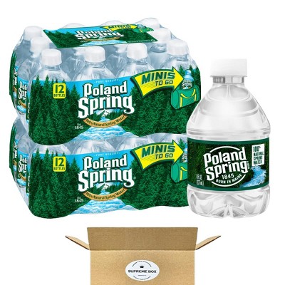 Poland Spring Brand 100% Natural Spring Water, 8-Ounce Mini Plastic Bottles - Pack of 24 (192 Oz In Total)