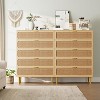 Rattan 5 Drawer sideboard for Large drawers for closet with Spacious, Long Wooden Drawer sideboard for living room, Hallway - 4 of 4