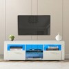 ?Vynxaria Black Modern TV Stand with LED Lights ¨C Stylish Console for Up to 55" TVs - 2 of 4