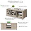 OKD 48'' Farmhouse Coffee Table with Storage & Sliding Barn Doors - 4 of 4