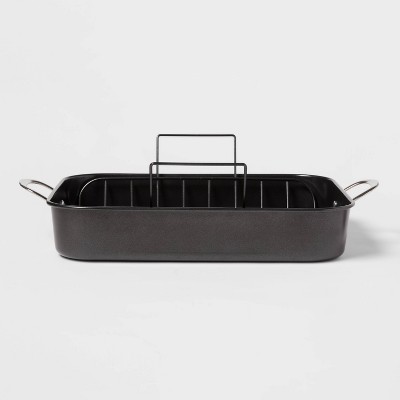 12" x 16" Carbon Steel Nonstick Roaster with Rack - Made By Design™