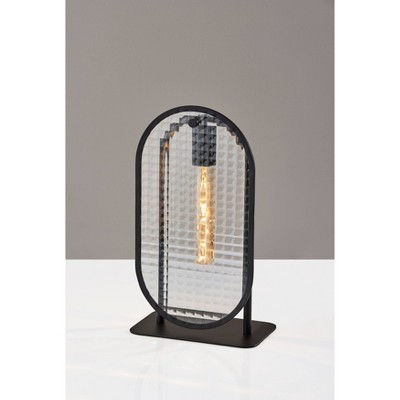 Edison Black Glass Desk Table Lamp with Metal Stand
