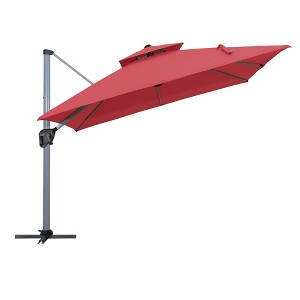 CLIHOME 11 Ft. Outdoor Roman Umbrella,with Double Top Vent,360 Degree Rotation & Heavy-Duty Aluminum Pole (Without Base) - 1 of 4