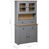 vidaXL Cabinet Wooden Display Case Storage Cabinet Solid Pine Panama Range - 4 of 4