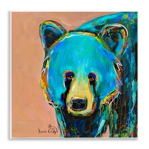 Stupell Industries Brilliant Blue Bear Gazing Street Style Graffiti Splatter Wall Plaque Art - 1 of 4