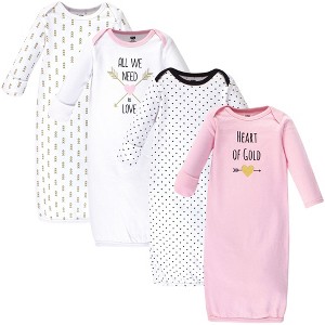 Hudson Baby Infant Girl Cotton Gowns, Heart, Preemie-Newborn - 1 of 4