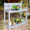 EAGLE PEAK Outdoor Indoor Maintenance Free Vinyl Garden Potting Bench, Waterproof Potting Table with Open Shelf, Lower Storage, Gray - 2 of 4