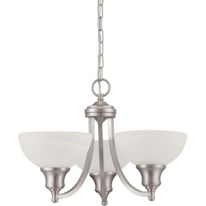 Sunset Lighting Alton 3-Light Chandelier, Faux Alabaster Glass, Chrome Finish - 1 of 3