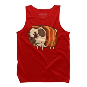 Men's Design By Humans Puglie Bacon Strip By Puglie Tank Top - 1 of 3