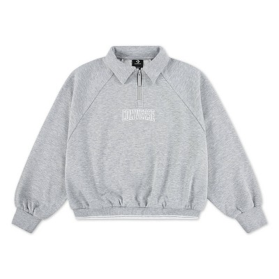 Converse® Girls' French Terry Quarter-Zip Sweatshirt