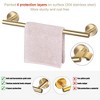 Itopfox 5 Piece Bathroom Hardware Set SUS304 Stainless Steel Brushed Gold 16 Inch Towel Bar Toilet Paper Holder 3 Hooks - 2 of 4