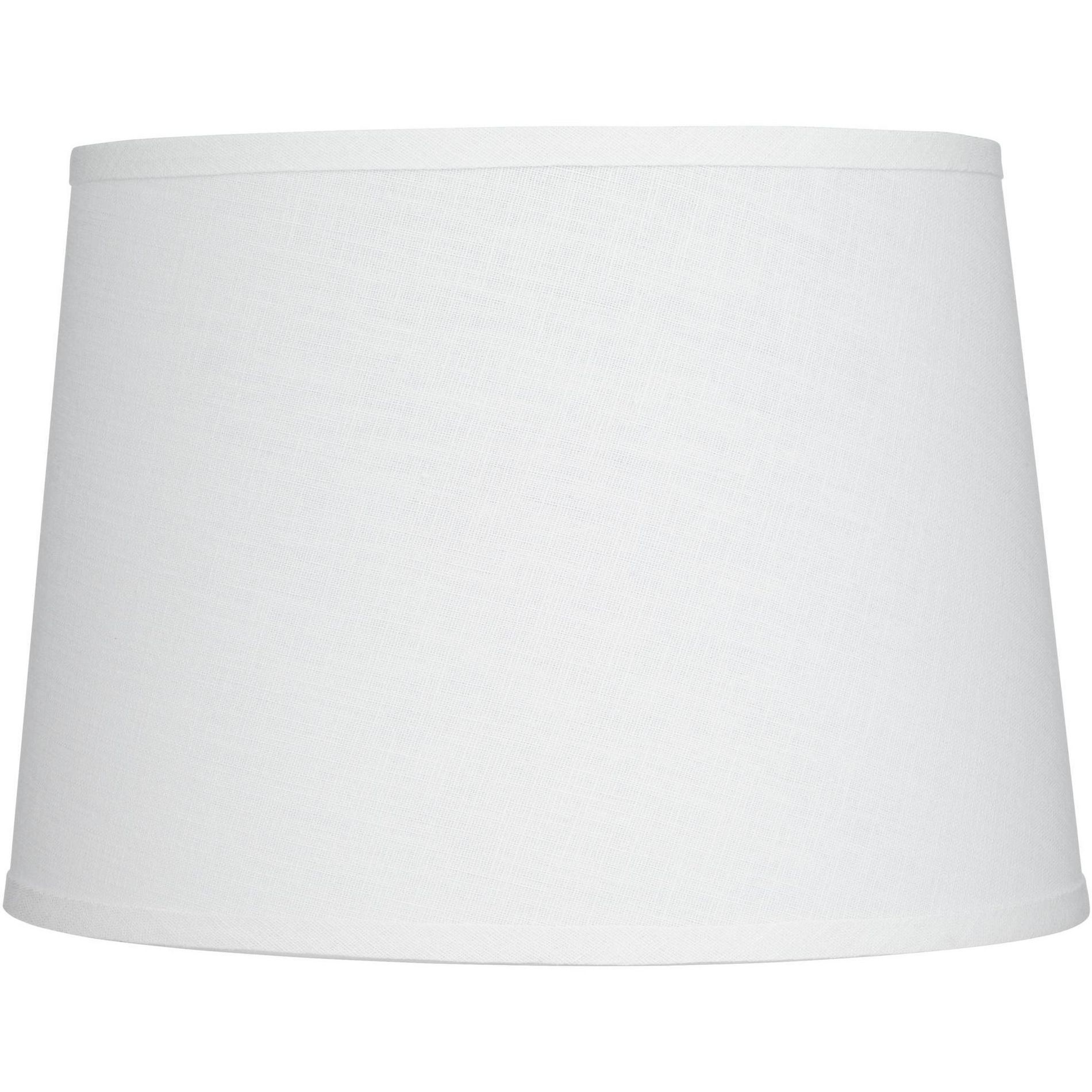 Springcrest Collection Hardback Tapered Drum Lamp Shade White Medium 12" Top x 14" Bottom x 10" High Spider with Replacement Harp and Finial Fitting