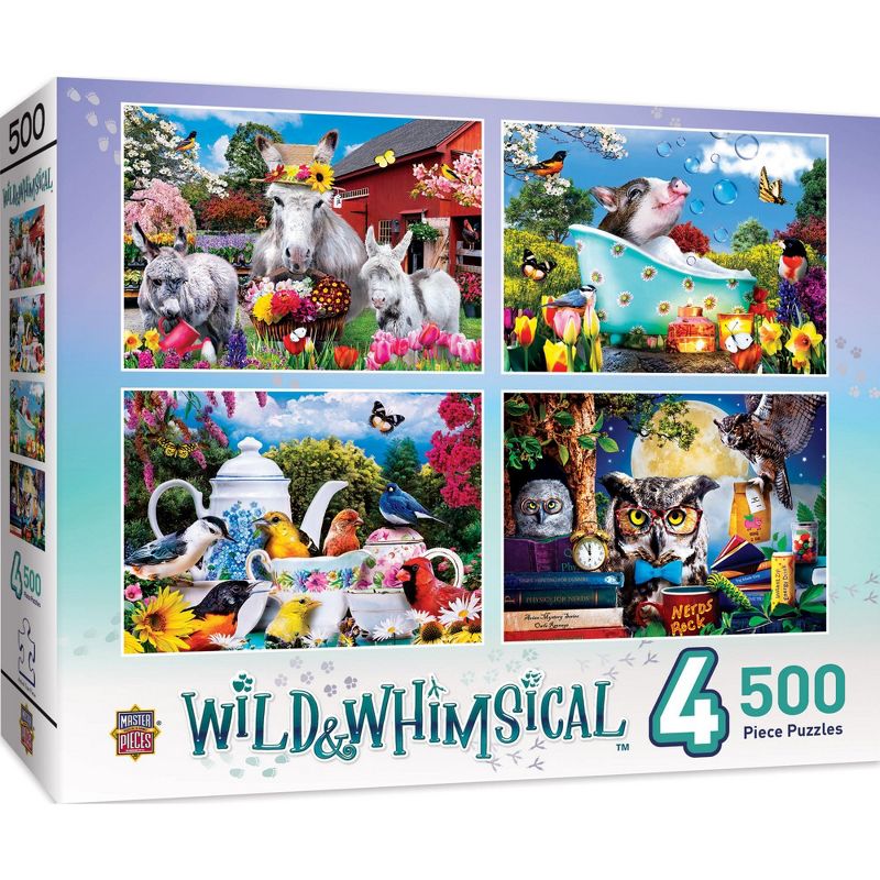 MasterPieces 500 Piece Jigsaw Puzzle - Wild & Whimsical 4-pack - 14"x19", 1 of 8
