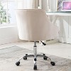 Velvet Desk Chair, Swivel Home Office Chair with Wheels and Gold Metal Base – The Pop Home - 3 of 4