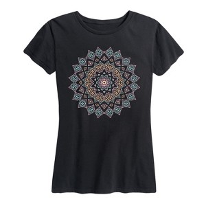 Women's - Instant Message - Pastel Decorative Mandala Mandala Short Sleeve Graphic T-Shirt - 1 of 4