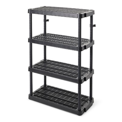 Gracious Living 4 Shelf Ventilated Garage Shelving + 4 Storage Bins & Lid,  Black, 1 Piece - Foods Co.