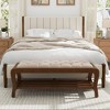Arceso Bedroom Bench, 49" End of Bed Bench with Shelf, PU Leather Upholstered Entryway Bench with Wooden Legs, Storage Ottoman Bench for Bedroom - 2 of 4