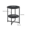 Syemin End Tables Small Round Side Table, 2 Tiers Farmhouse End Table, Accent Tables for Small Spaces, Night Stands, Black, 15.74"*15.74"*18.5" - 3 of 4