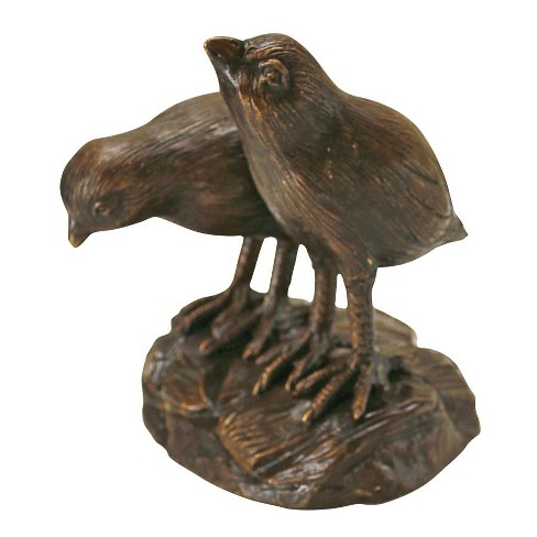 Design Toscano Twin Baby California Quail Solid Cast Bronze Garden Statue - image 1 of 4