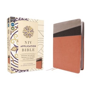 NIV Application Bible, Leathersoft, Coral/Gray, Red Letter, Comfort Print - (NIV Application Commentary Resources) by  Zondervan (Leather Bound) - 1 of 1