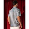Lars Amadeus Men's Sparkle Dots Printed Short Sleeves Shiny Golf Metallic Polo Shirts - 3 of 4