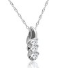 Pompeii3 1/3ct Three Stone 3 Diamond Pendant 14K White Gold - 2 of 4
