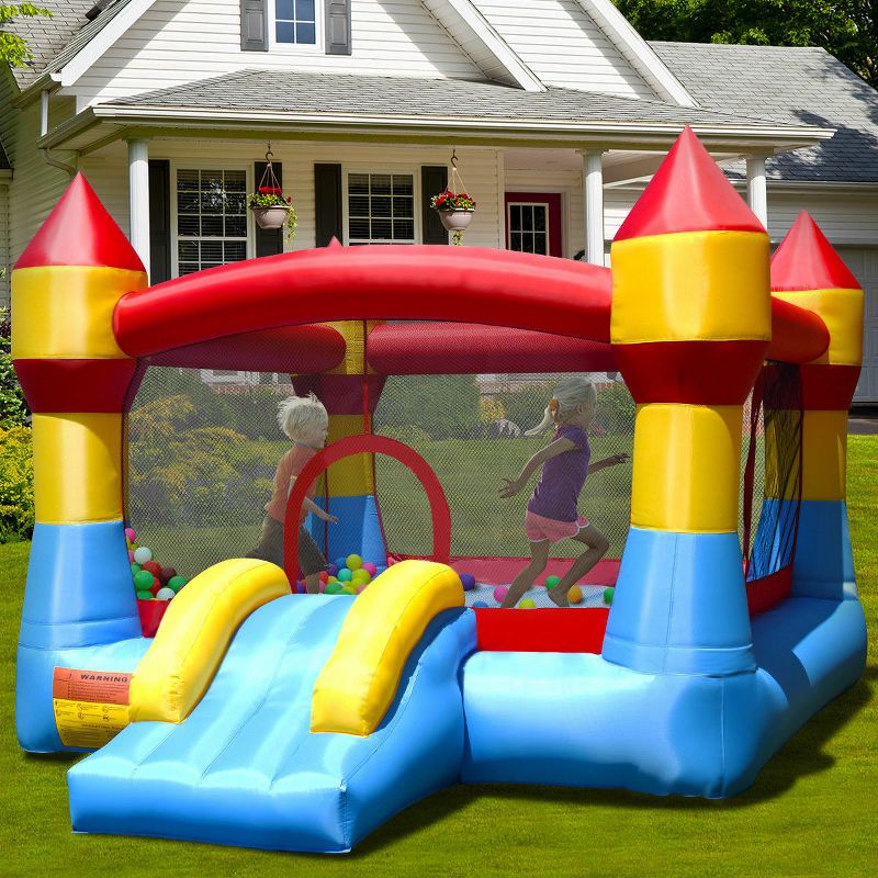 Costway Kid Inflatable Bounce House Castle Moonwalk Playhouse Jumper Slide, 3 of 11