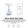 Lirago White Metal Side Table-Compact Sofa Table with Powder-Coated Tray Lightweight Nightstand for Living Room and Office 15.75"Wx15.75"Lx20.08"H - 4 of 4