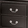Royal Hampton Nightstand, 2 Drawers, Black Solid Wood, Nickel Metal Drop Handles - 4 of 4