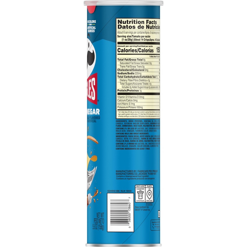 Pringles Pringles Salt & Vinegar package